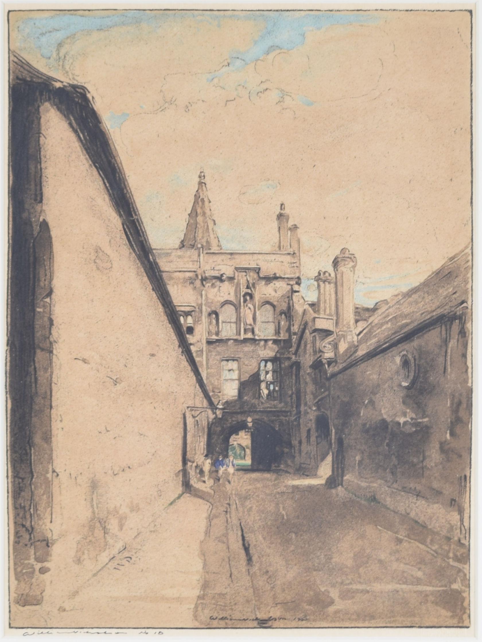 New College Lane, Oxford litografia di William Nicholson in vendita 3
