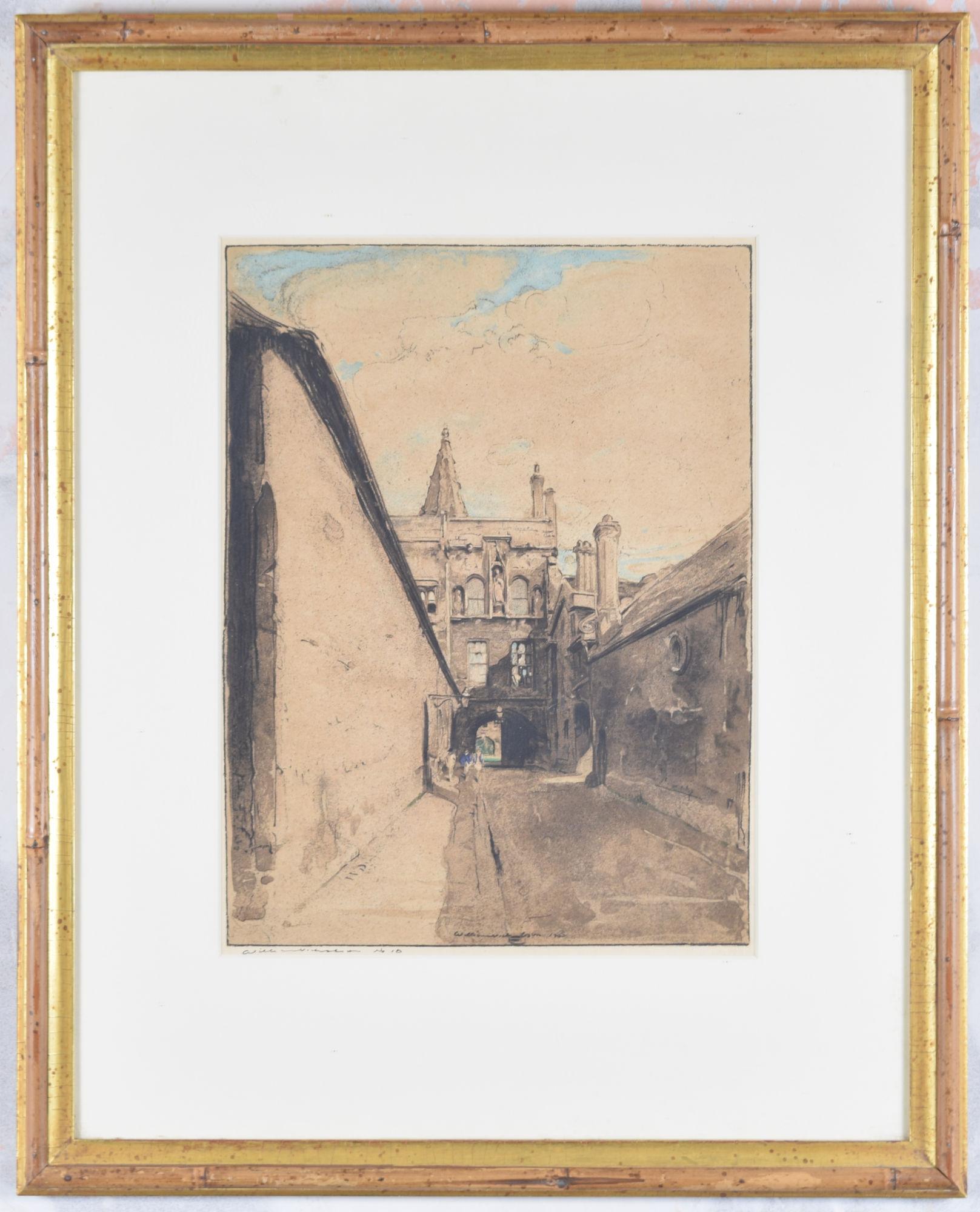 To see our other views of Oxford and Cambridge, scroll down to "More from this Seller" and below it click on "See all from this Seller" - or send us a message if you cannot find the view you want.

William Nicholson (1872 - 1949)
New College Lane,