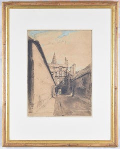 Antique New College Lane, Oxford lithograph by William Nicholson