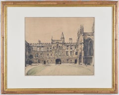 Antique New College, Oxford lithograph by William Nicholson