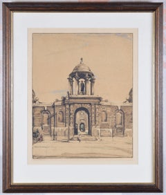 Antique Queen's College, Oxford lithograph by William Nicholson