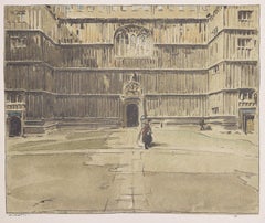 Bodleian, Oxford University, William Nicholson Lithographie 1905 College Stafford