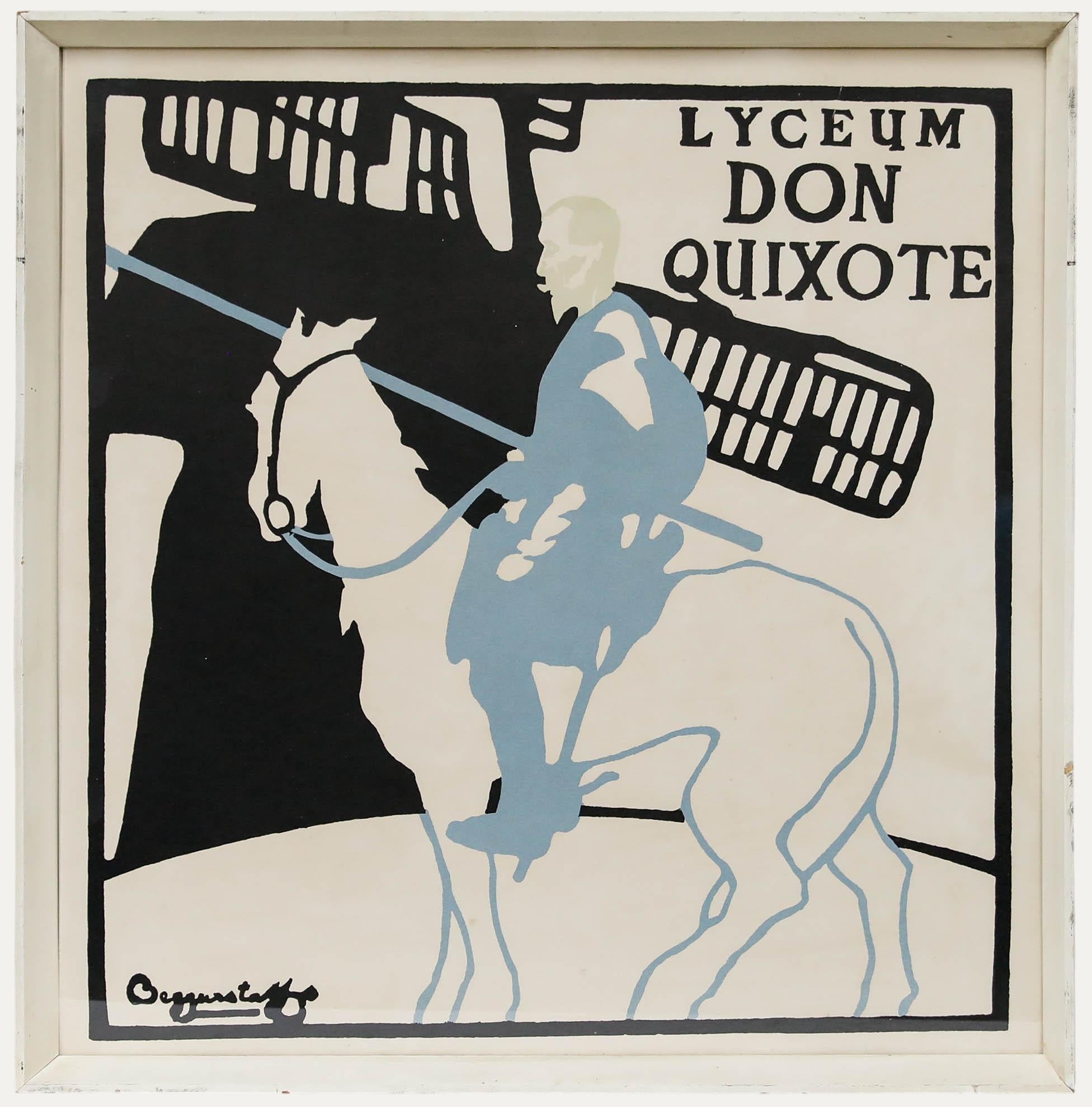 J. & W. Beggarstaff - Mitte 20. Jahrhundert Lithographie, Lyceum Don Quijote