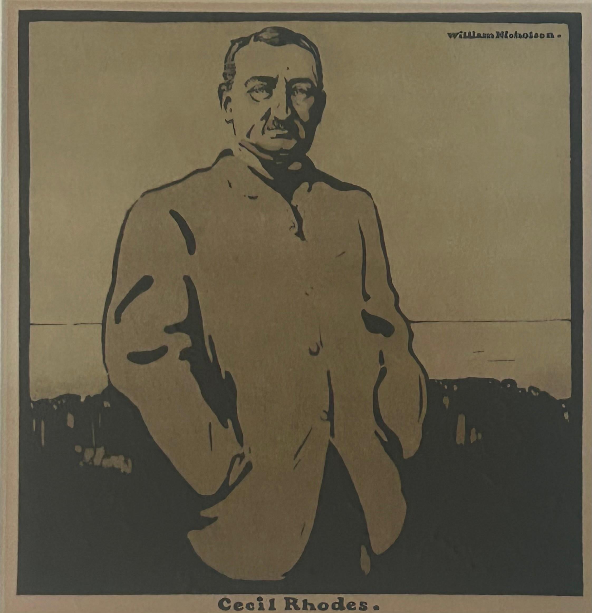 William Nicholson (1872-1949)
Cecil Rhode
Litografia originale a colori
Immagine: 25,0 x 23,0 cm
Cornice: 43,5 x 39,5 cm
Litografie a colori dai blocchi di legno originali, pubblicate da William Heinemann, 1899.

William Nicholson nacque a Newark