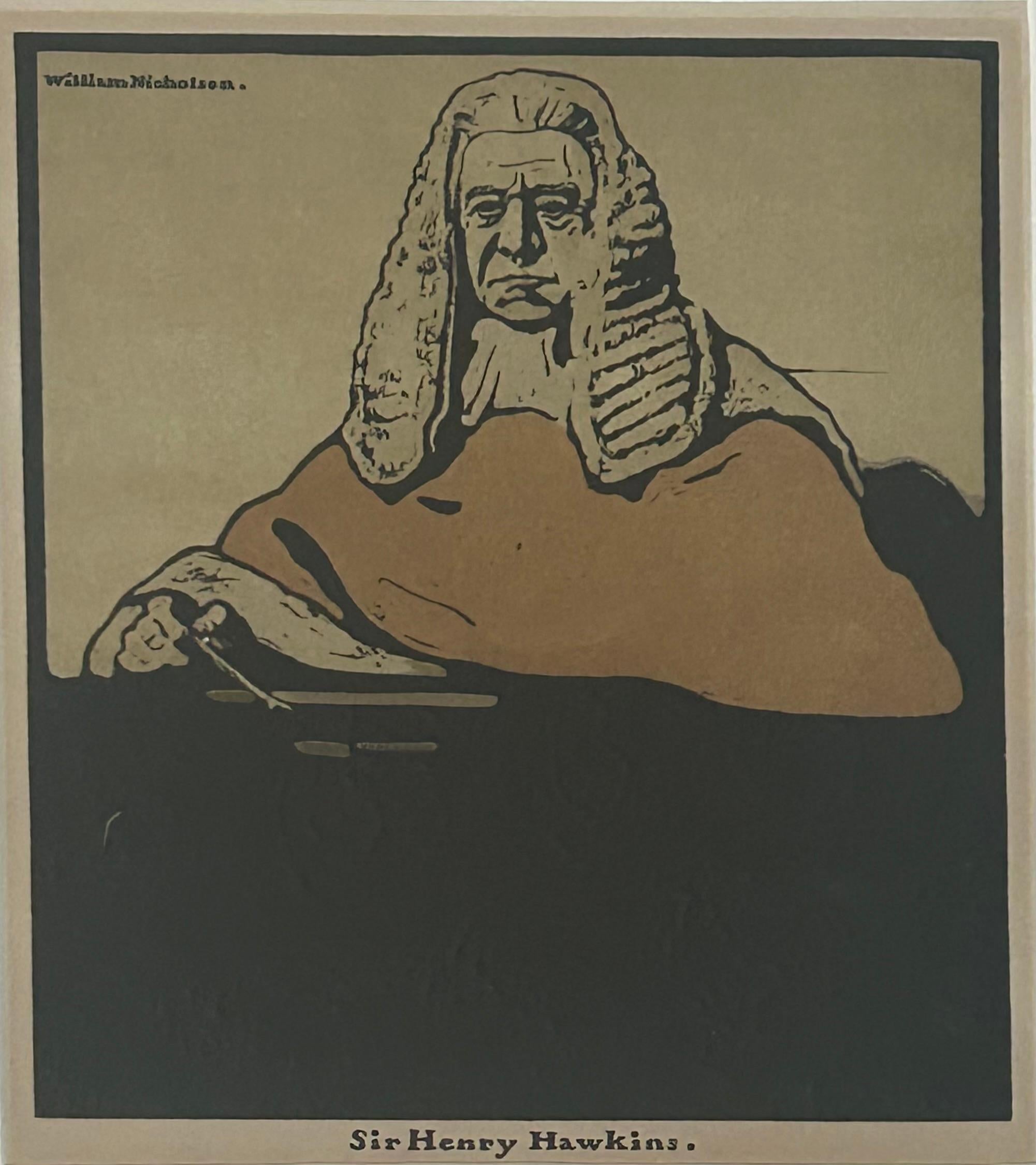 William Nicholson Figurative Print - Nicholson, William (1872-1949) Sir Henry Hawkins, Colour Lithograph