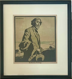 William Nicholson (1872-1949) Sir Henry Irving, lithographie en couleurs