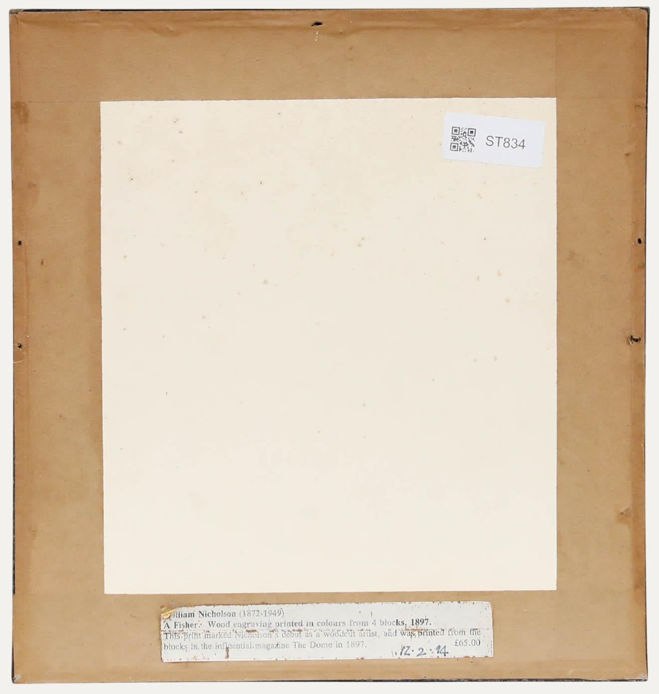 Sir William Nicholson (1872-1949) - Lithographie du début du XXe siècle, Un pêcheur en vente 2