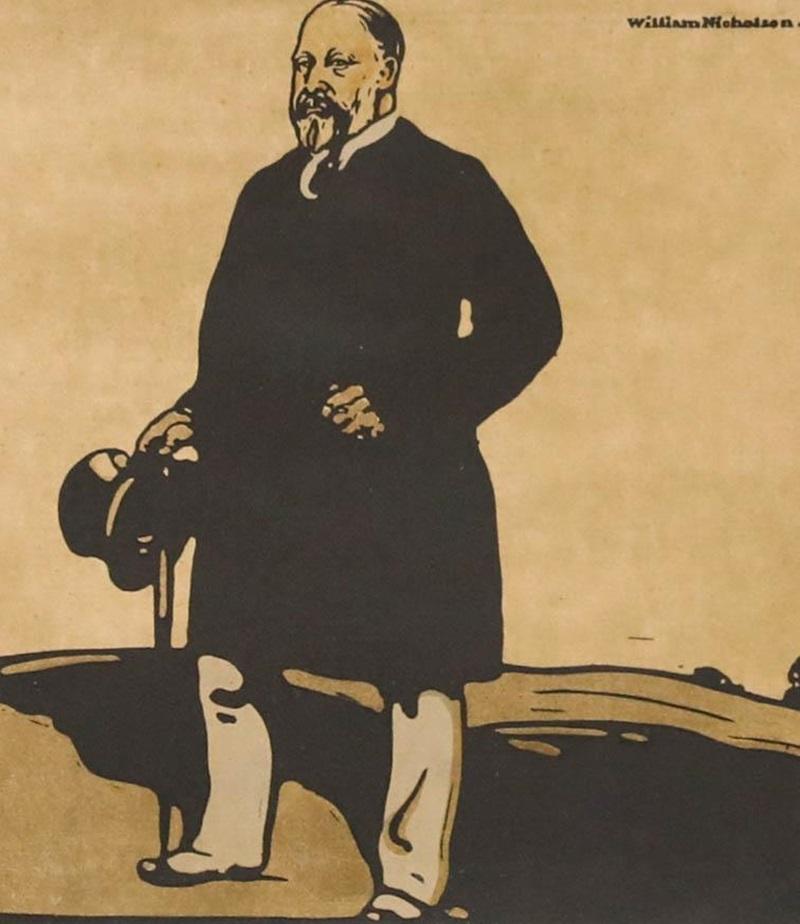 Sir William Nicholson (1872-1949)- Early 20th Century Lithograph Prince of Wales For Sale 1