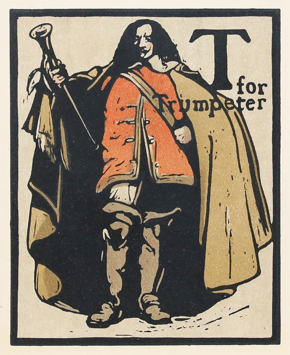 Sir William Nicholson (1872-1949)-Early 20th Century Lithograph, T for Trumpeter For Sale 1