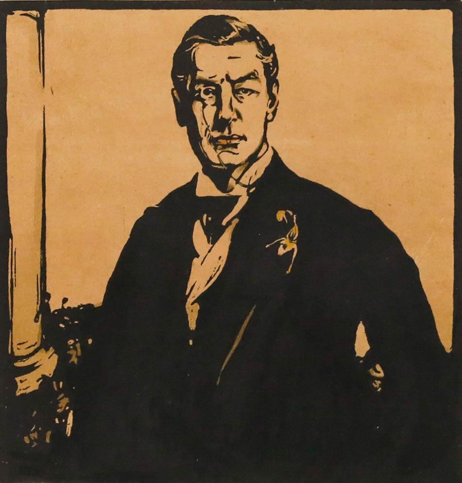 Sir William Nicholson (1872-1949) - Lithographie, Joseph Chamberlain im Angebot 1