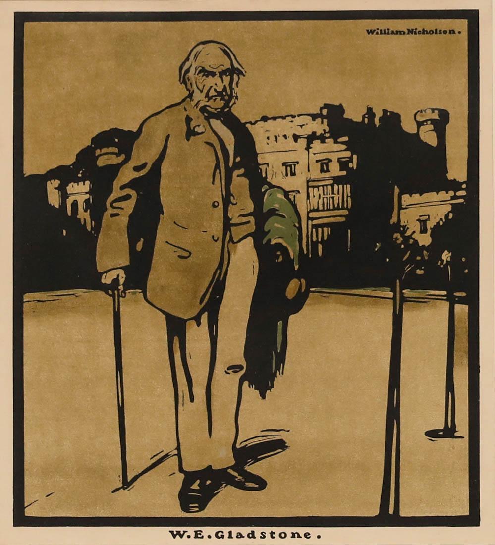 Sir William Nicholson (1872-1949) - Lithographie, W.E. Gladstone im Angebot 1