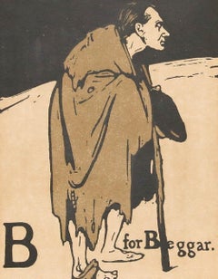 Sir William Nicholson - Early 20th Century Lithograph, B is for Beggar