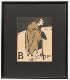 Sir William Nicholson - Early 20th Century Lithograph, B is for Beggar