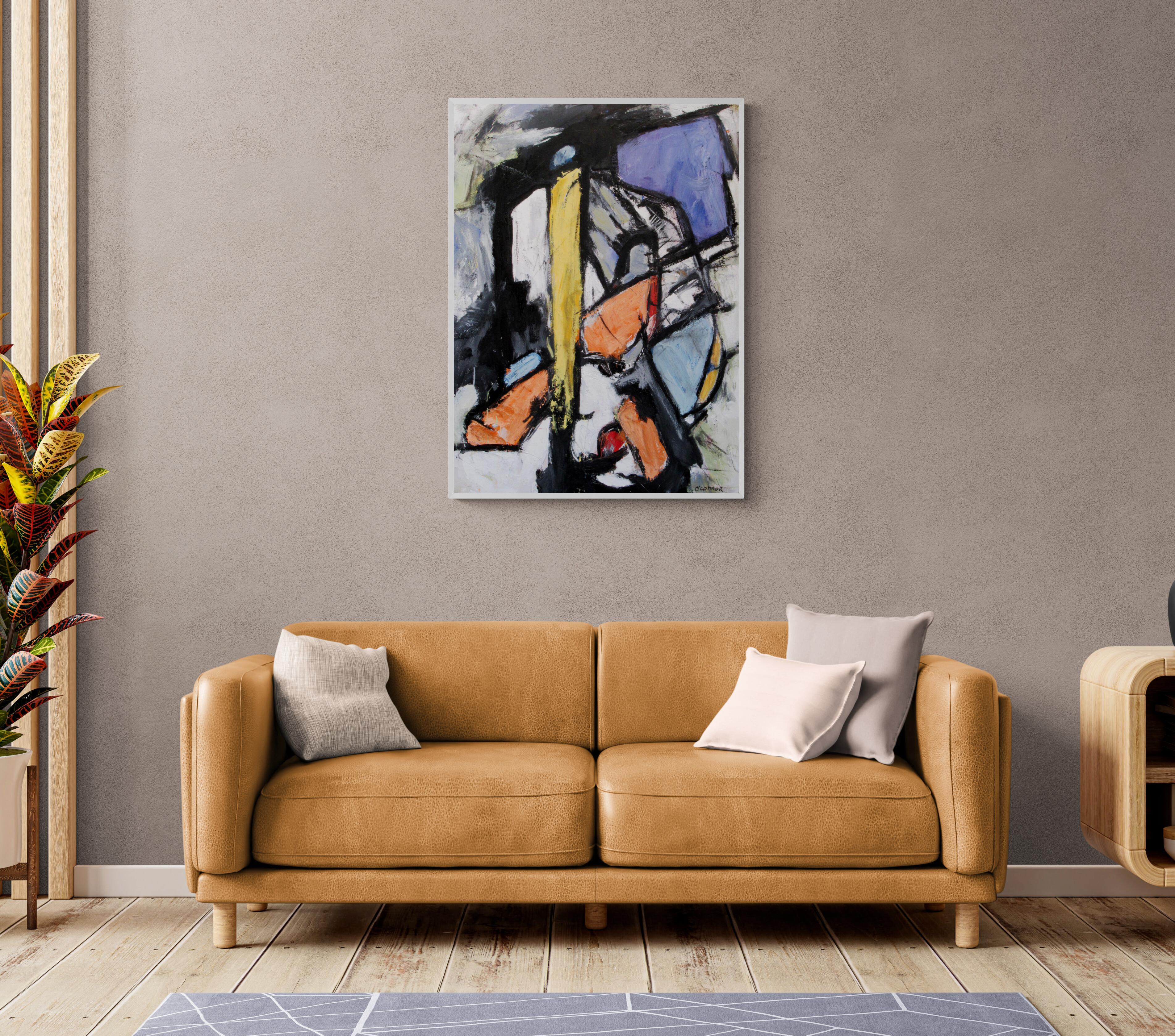 FORD, Original Signed Contemporary Abstract Expressionist Oil Painting on Canvas For Sale 5