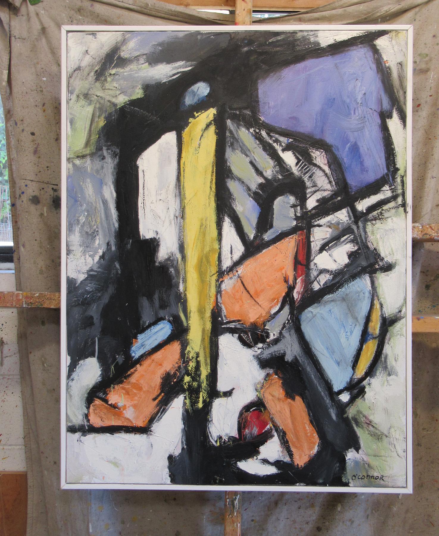 FORD, Original Signed Contemporary Abstract Expressionist Oil Painting on Canvas For Sale 1