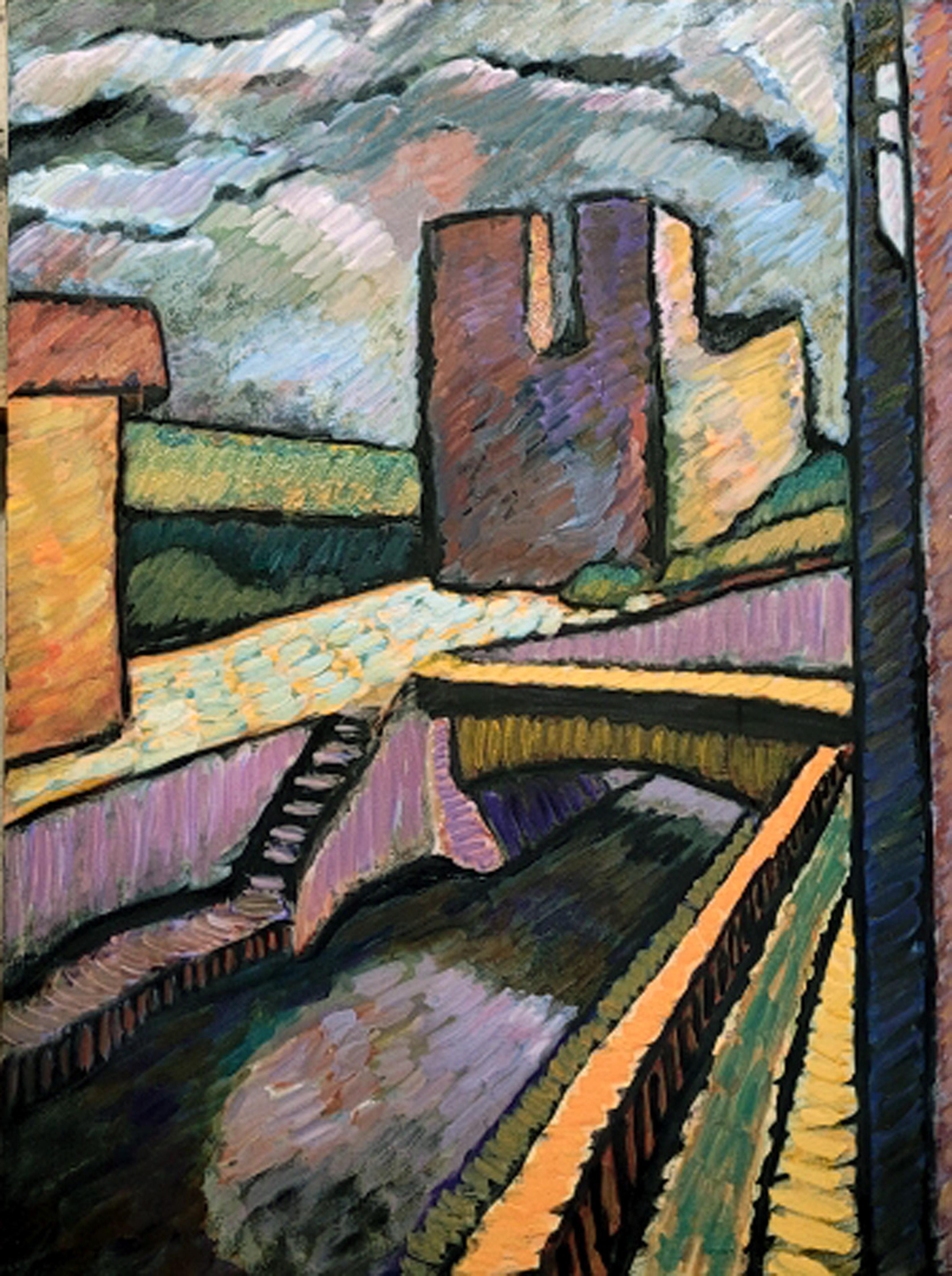 Abstract Painting di William O'Connor - LA CHIESA - Pittura ad olio fauvista ispirata a Matisse