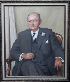 Portrait of a Gentleman - Scottish oil painting mid 20th century art