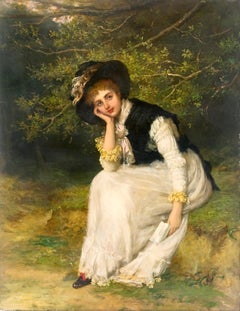 19th Century Academic Portrait of a Woman, "The Love Letter"