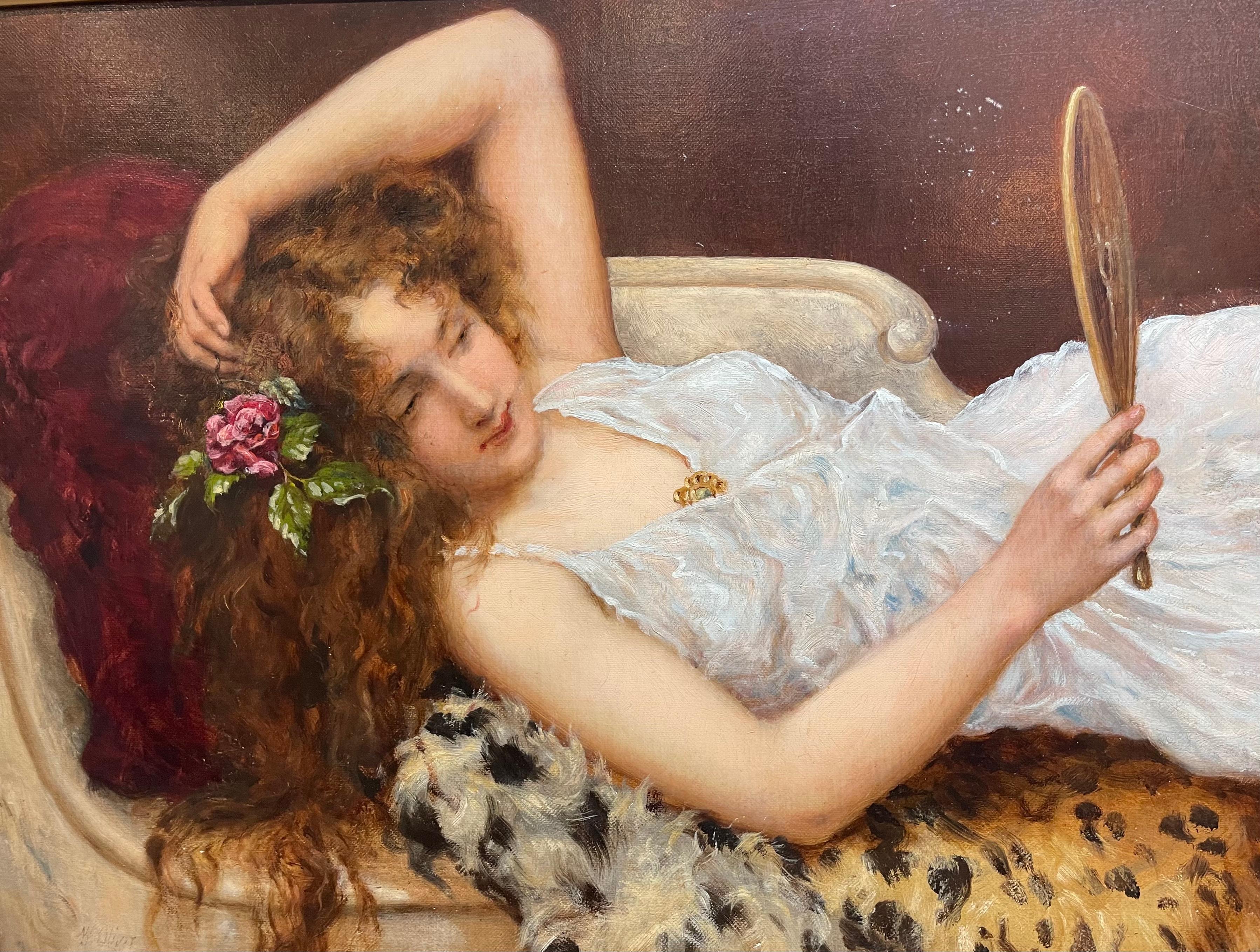 painting of woman lying down
