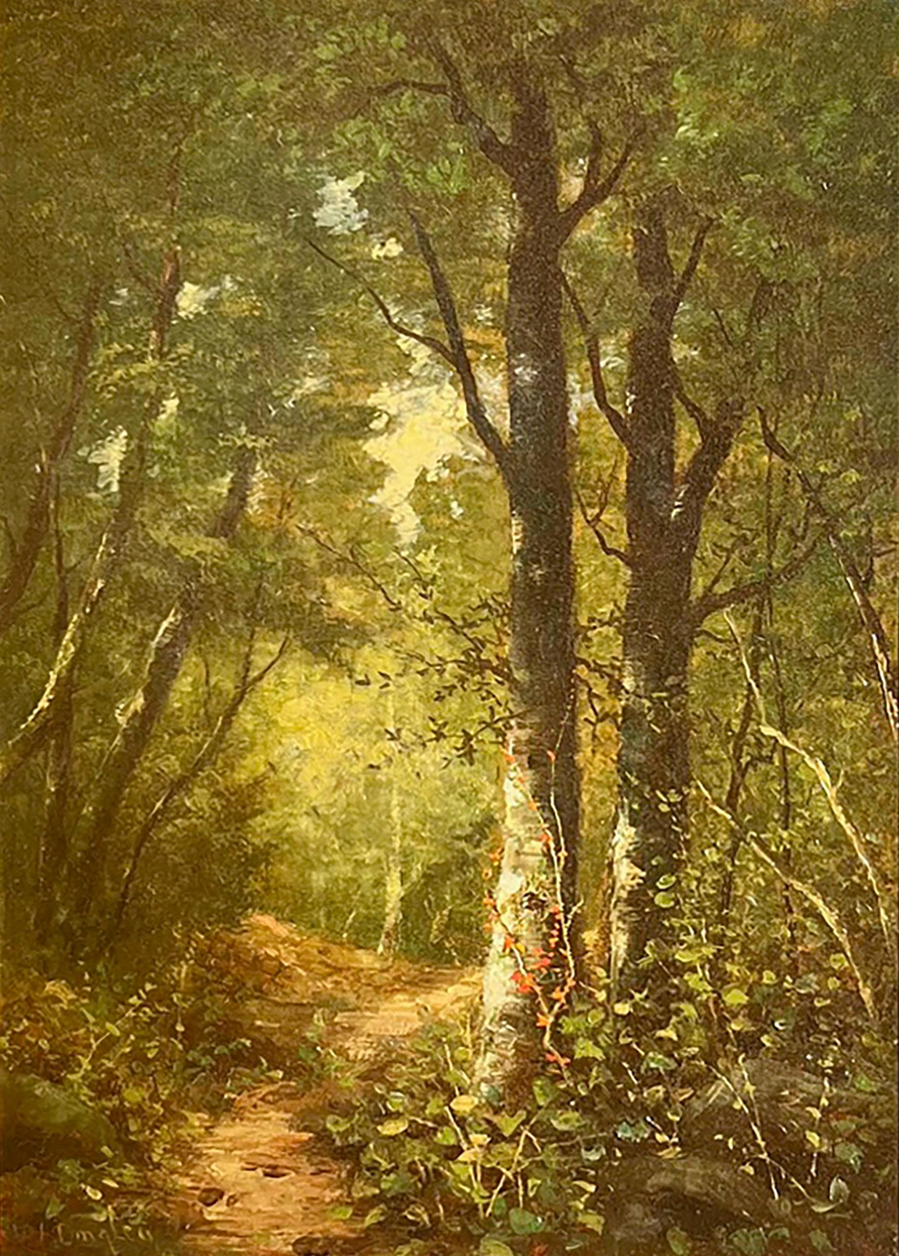 A través de los bosques, del artista de la Escuela del Río Hudson William Ongley (1836-1890) en venta 1