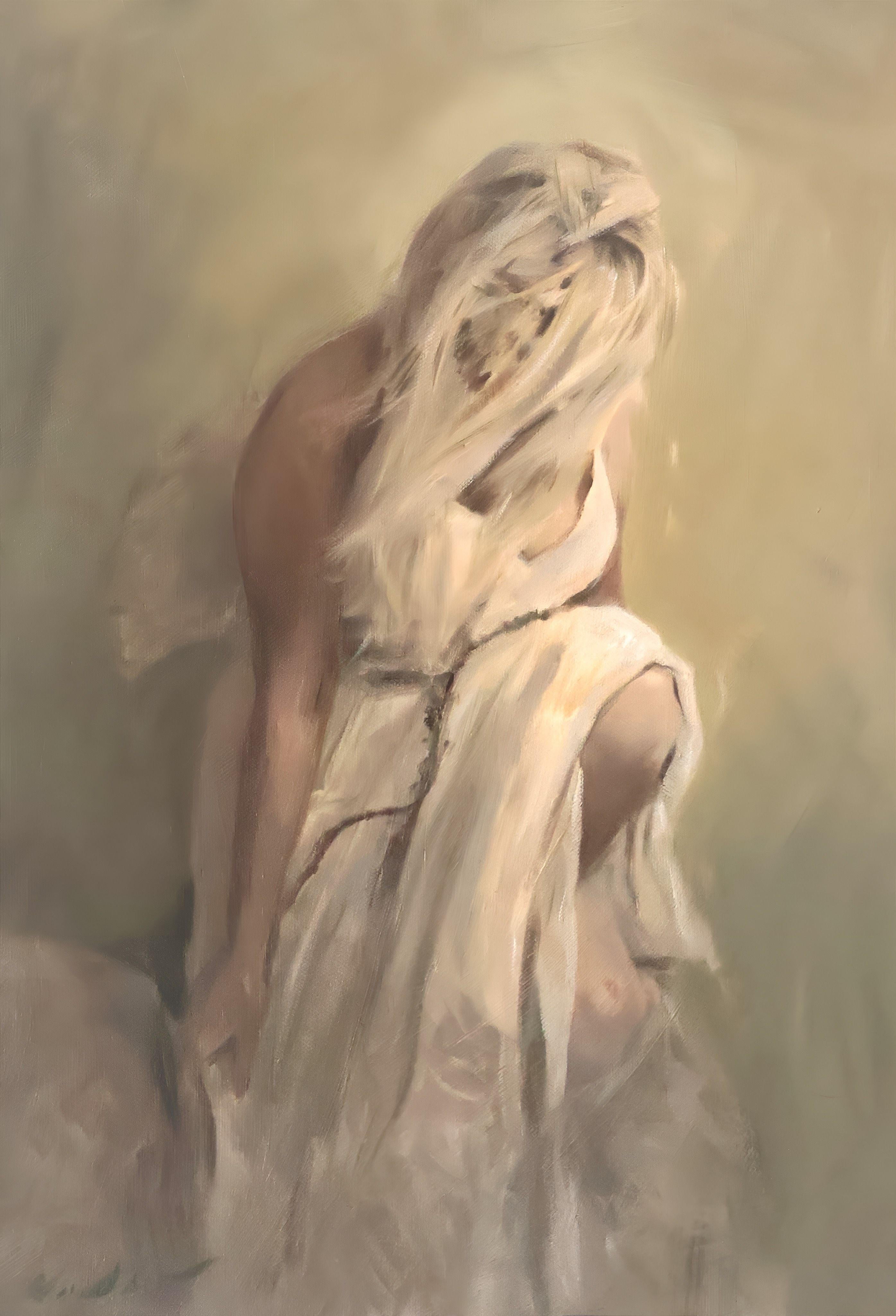 „Clipped Wings Of An Angel“, Gemälde, Öl auf Leinwand – Painting von William Oxer F.R.S.A.