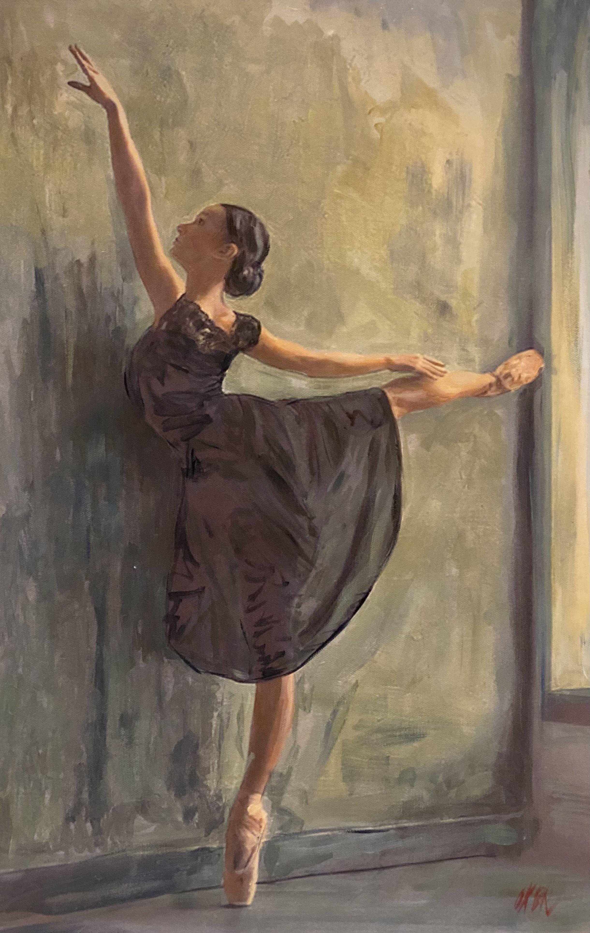Sogno di una ballerina, Pittura, Olio su tela - Painting di William Oxer F.R.S.A.