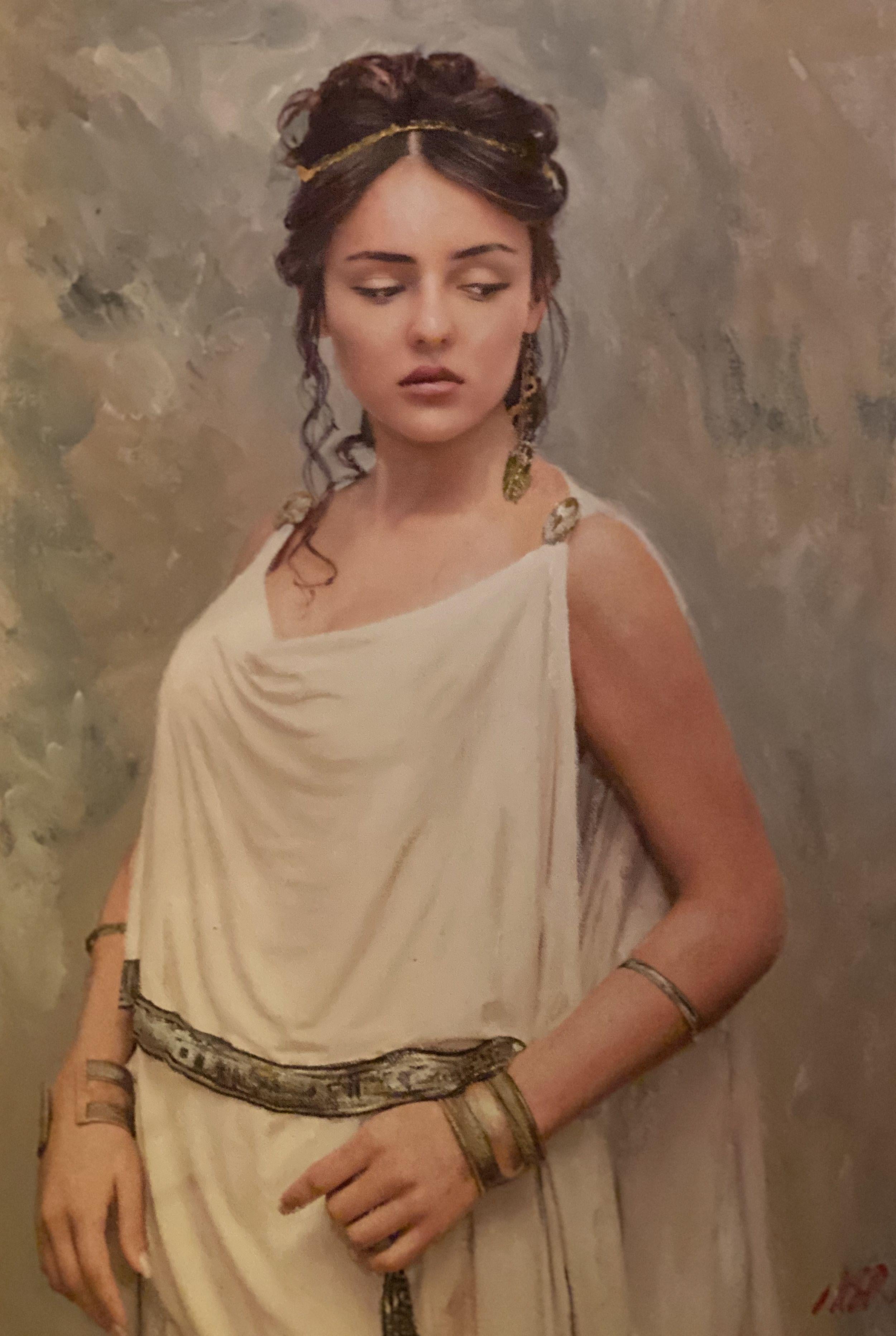 William Oxer F.R.S.A. Figurative Painting - Divinity, Painting, Acrylic on Canvas