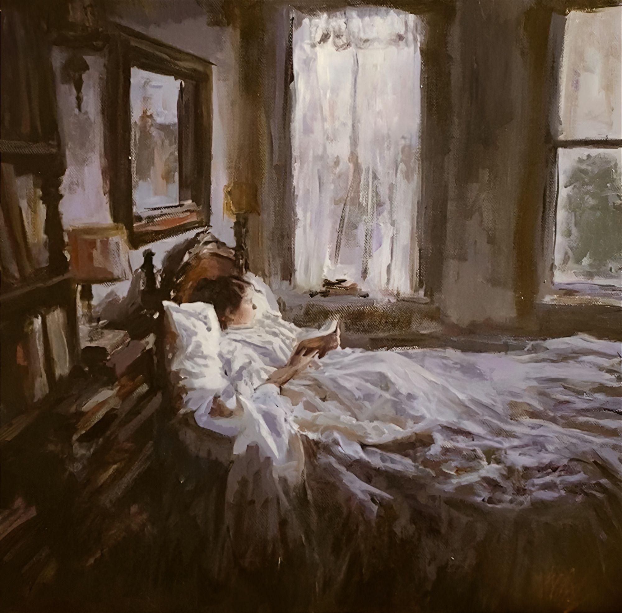 Esconderse", Pintura, Óleo sobre lienzo - Painting de William Oxer F.R.S.A.
