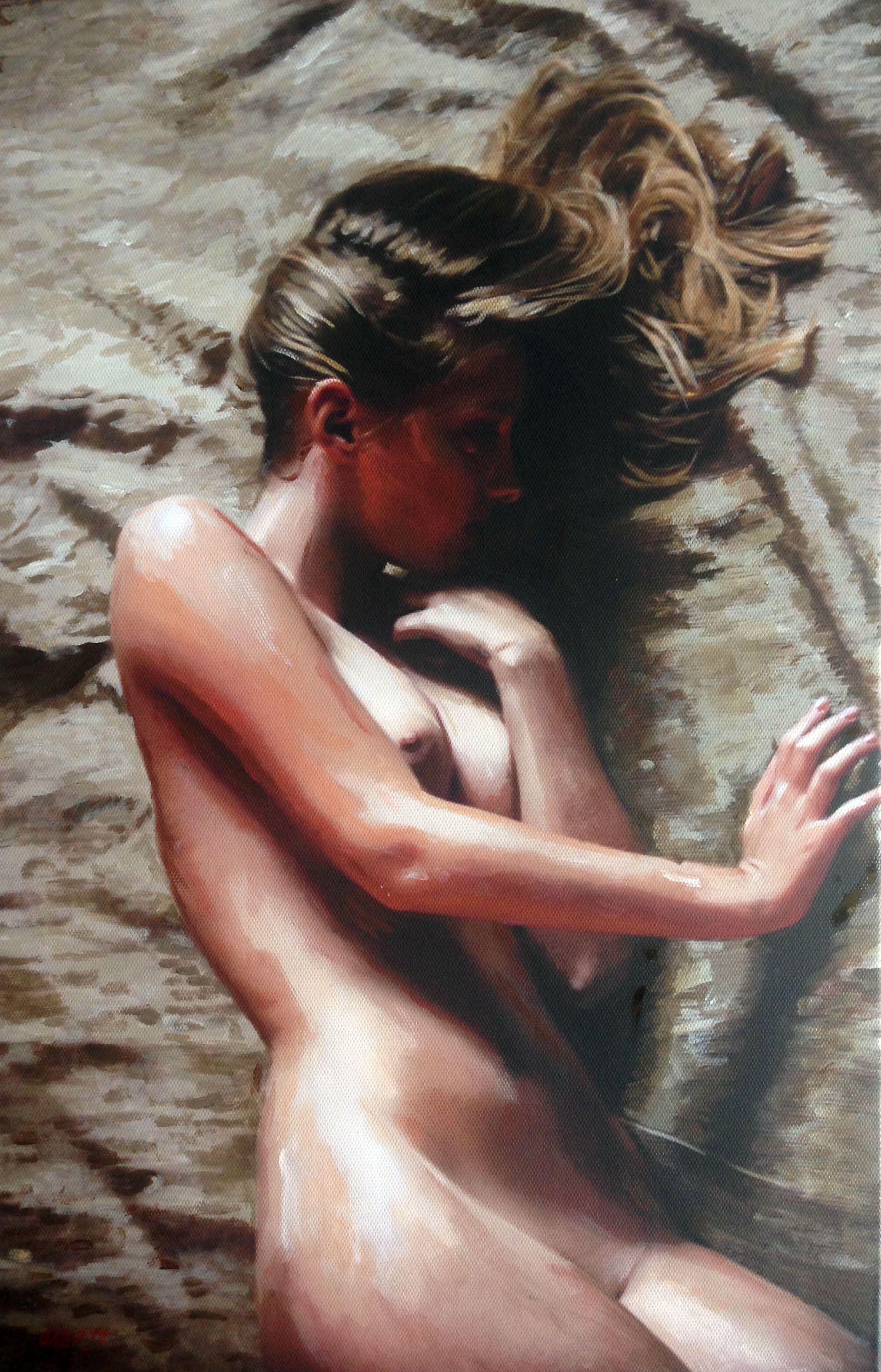 Riposo tranquillo, Pittura, Acrilico su tela - Painting di William Oxer F.R.S.A.