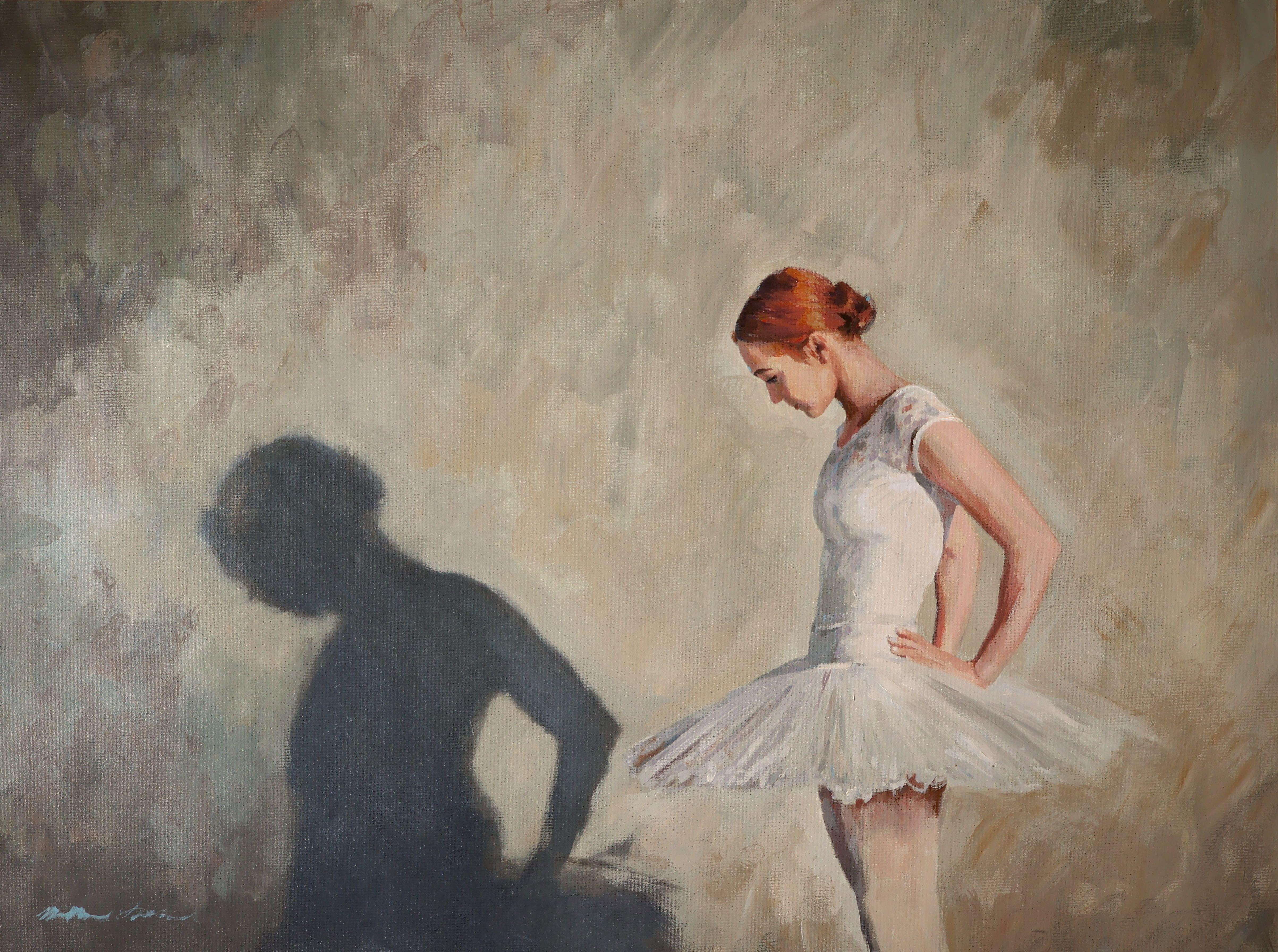 'Lavoro d'ombra', Pittura, Olio su tela - Painting di William Oxer F.R.S.A.