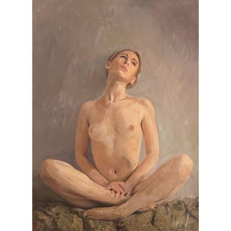 Silencio Y Belleza, Pintura, Óleo Sobre Lienzo - Painting de William Oxer F.R.S.A.