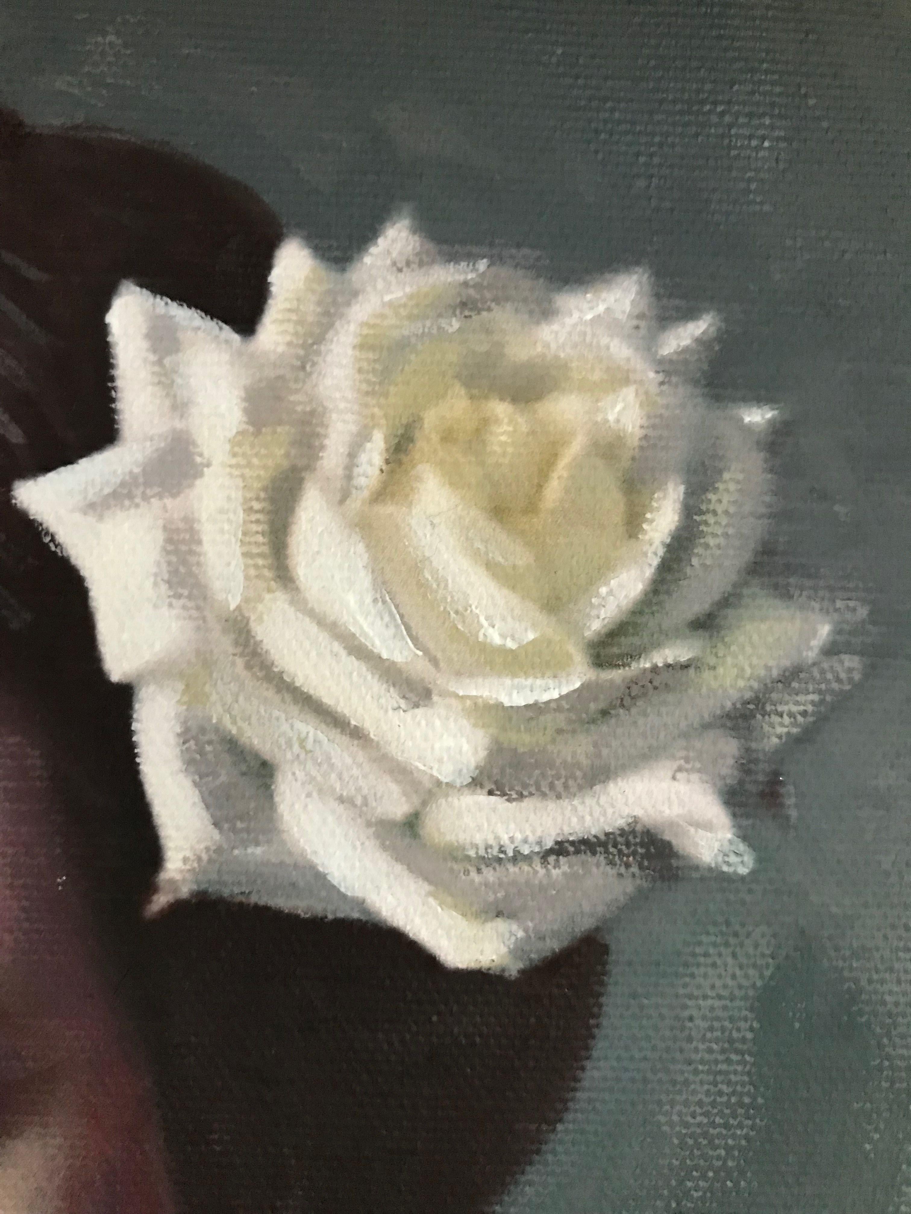 Gorrión de alas plateadas, Pintura, Acrílico sobre lienzo en venta 1