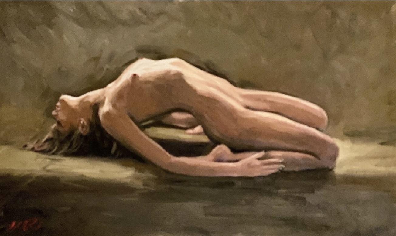 Il ponte, Pittura, Olio su tela - Painting di William Oxer F.R.S.A.