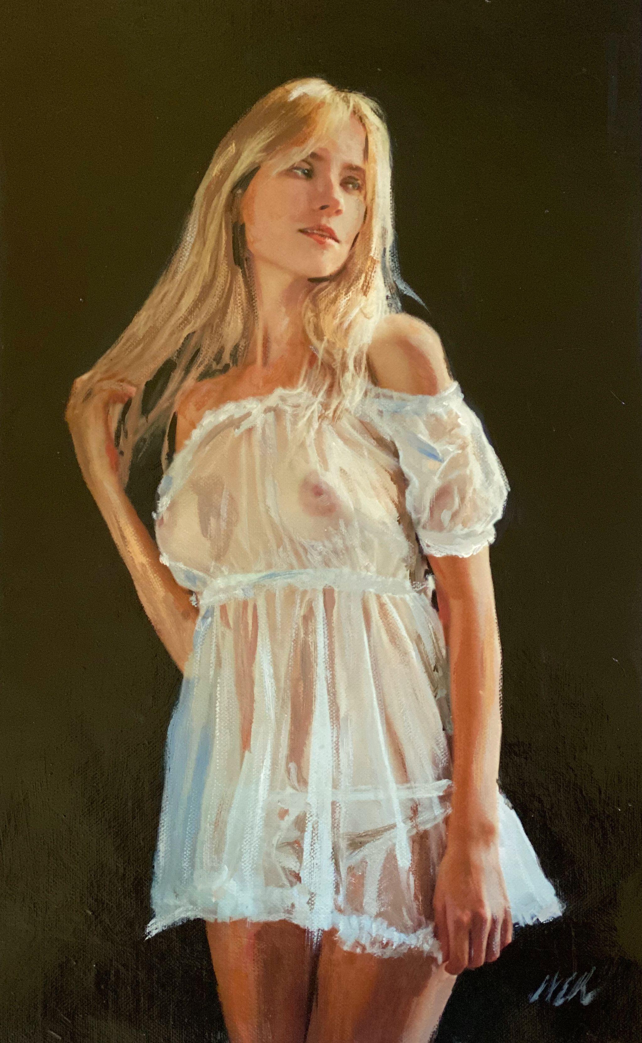 'Sussurri', Pittura, Olio su tela - Painting di William Oxer F.R.S.A.