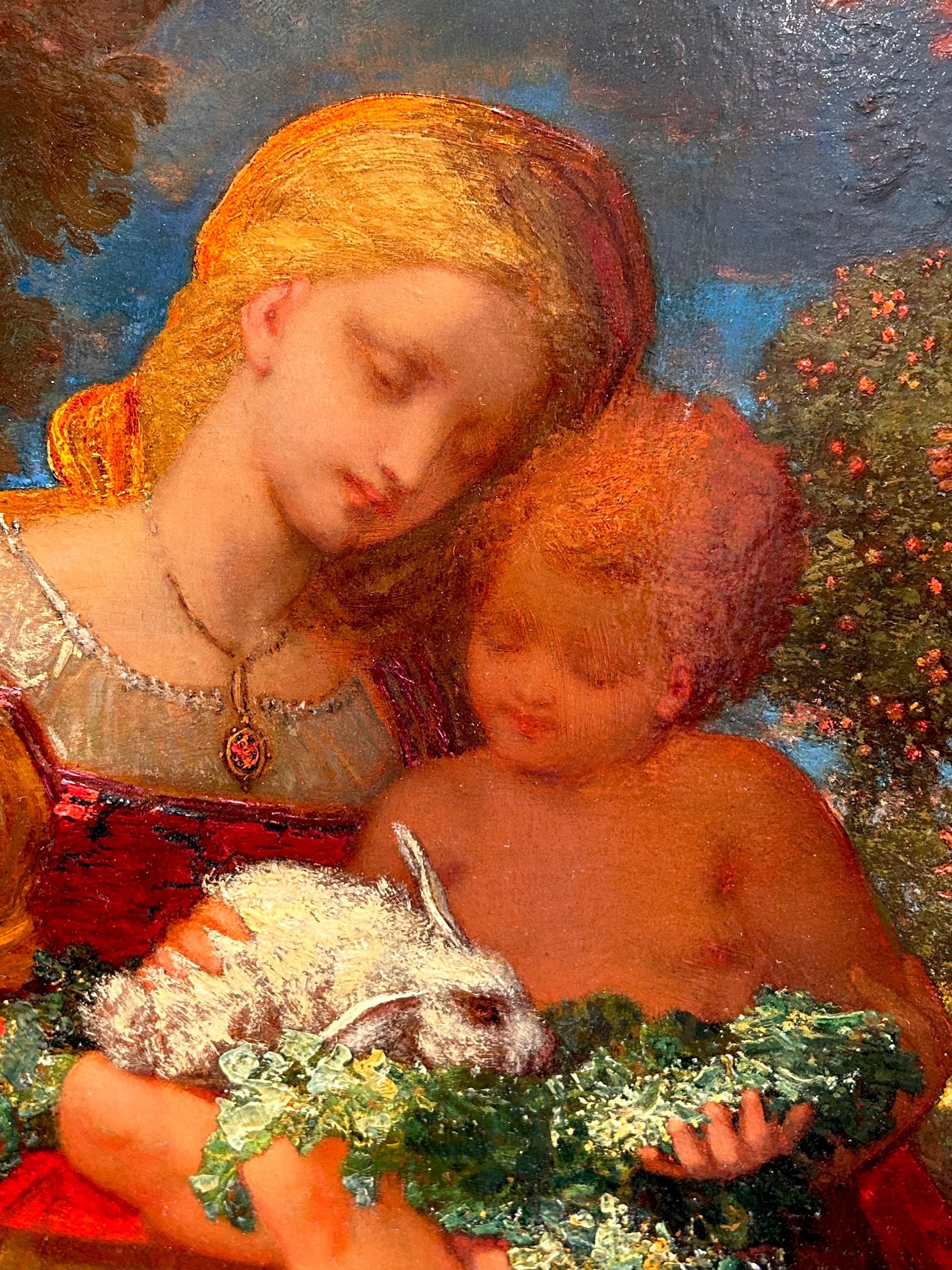 Dare da mangiare ai conigli - Painting di William P Babcock