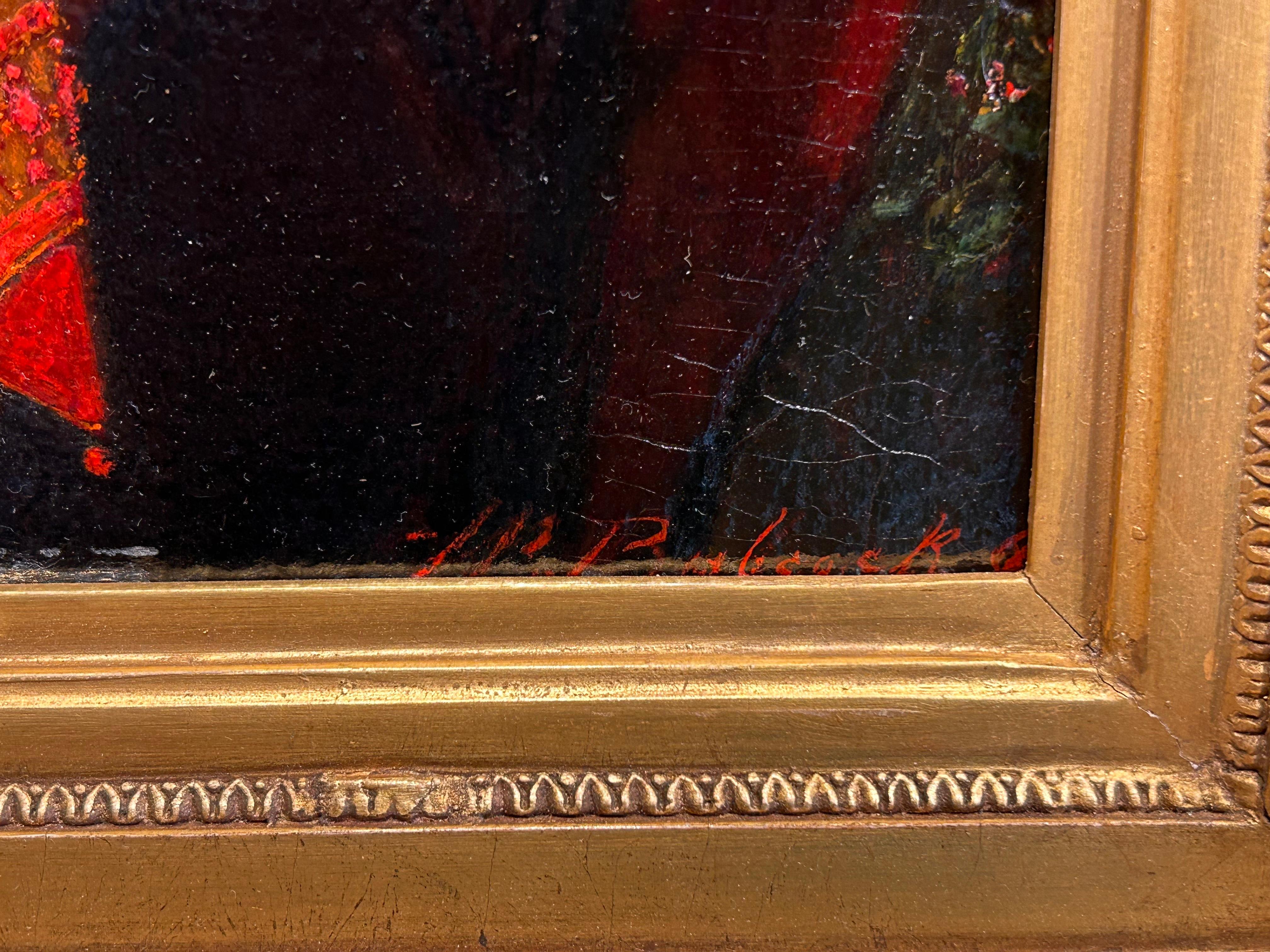 Dare da mangiare ai conigli - Painting Scuola di Barbizon di William P Babcock