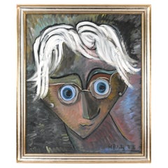 William P. Katz Oil on Canvas Portrait, 1991