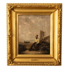 Ancienne peinture maritime irlandaise à l'huile de William P Rogers Dublin 1870