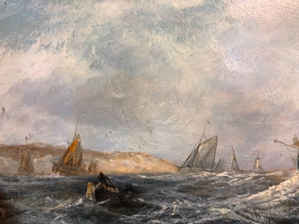 Fishing Vessels Entering Whitby Harbour - Other Art Style Painting by William P. Rogers