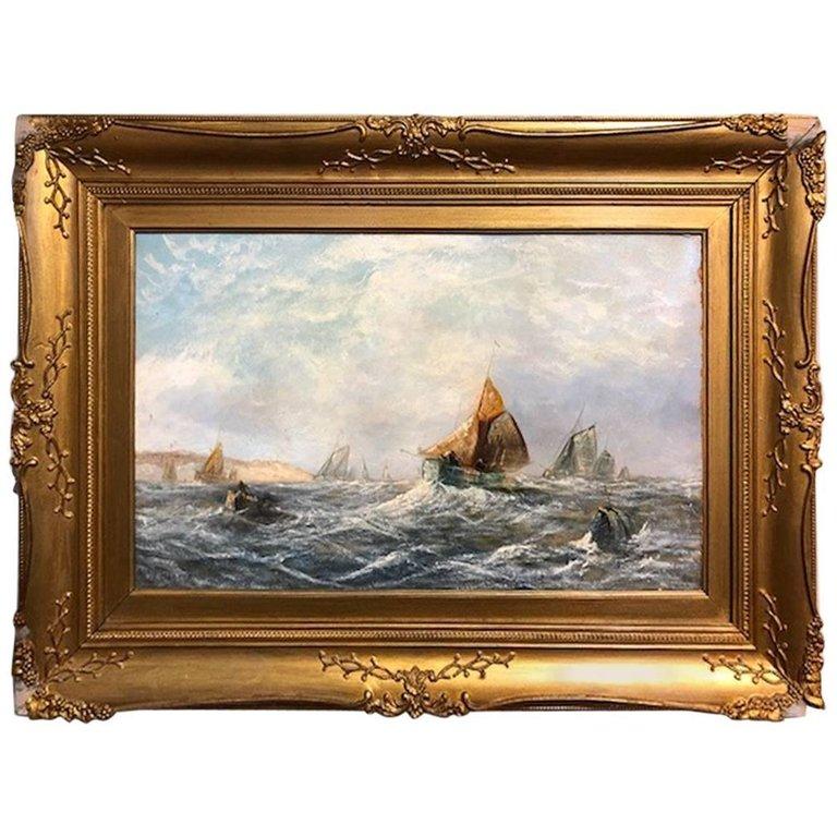 William P. Rogers Landscape Painting - Fishing Vessels Entering Whitby Harbour