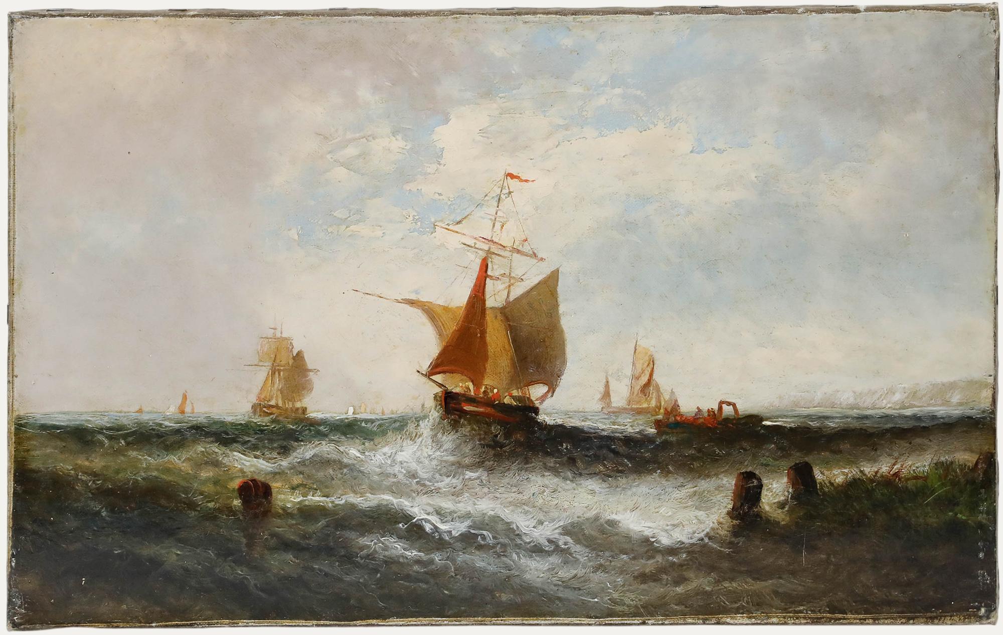 William P. Rogers (atto.1842-1883) - Olio del 19° secolo, navi fuori commercio