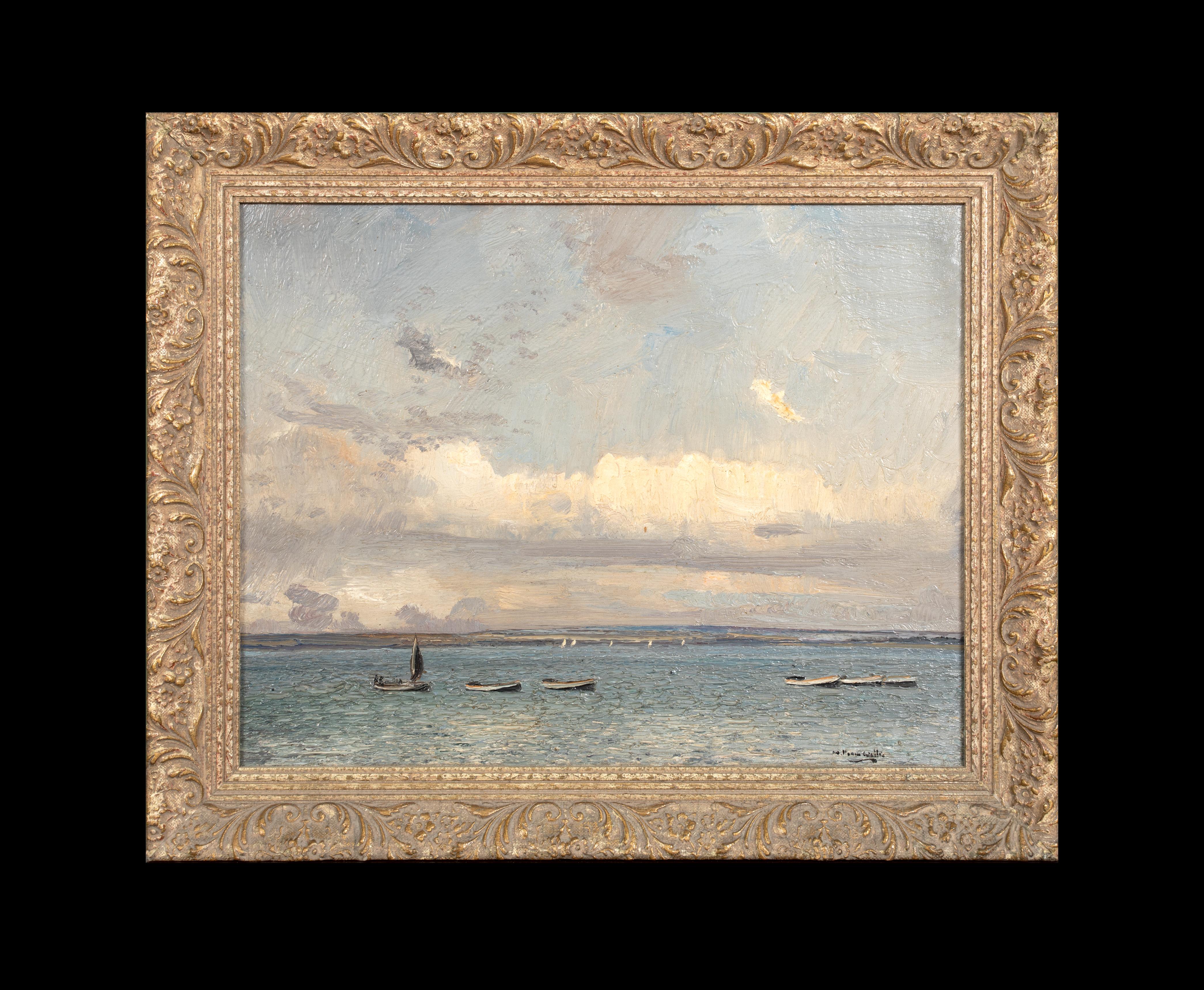 Vista costiera scozzese, circa 1900 - Painting di William Page Atkinson Wells