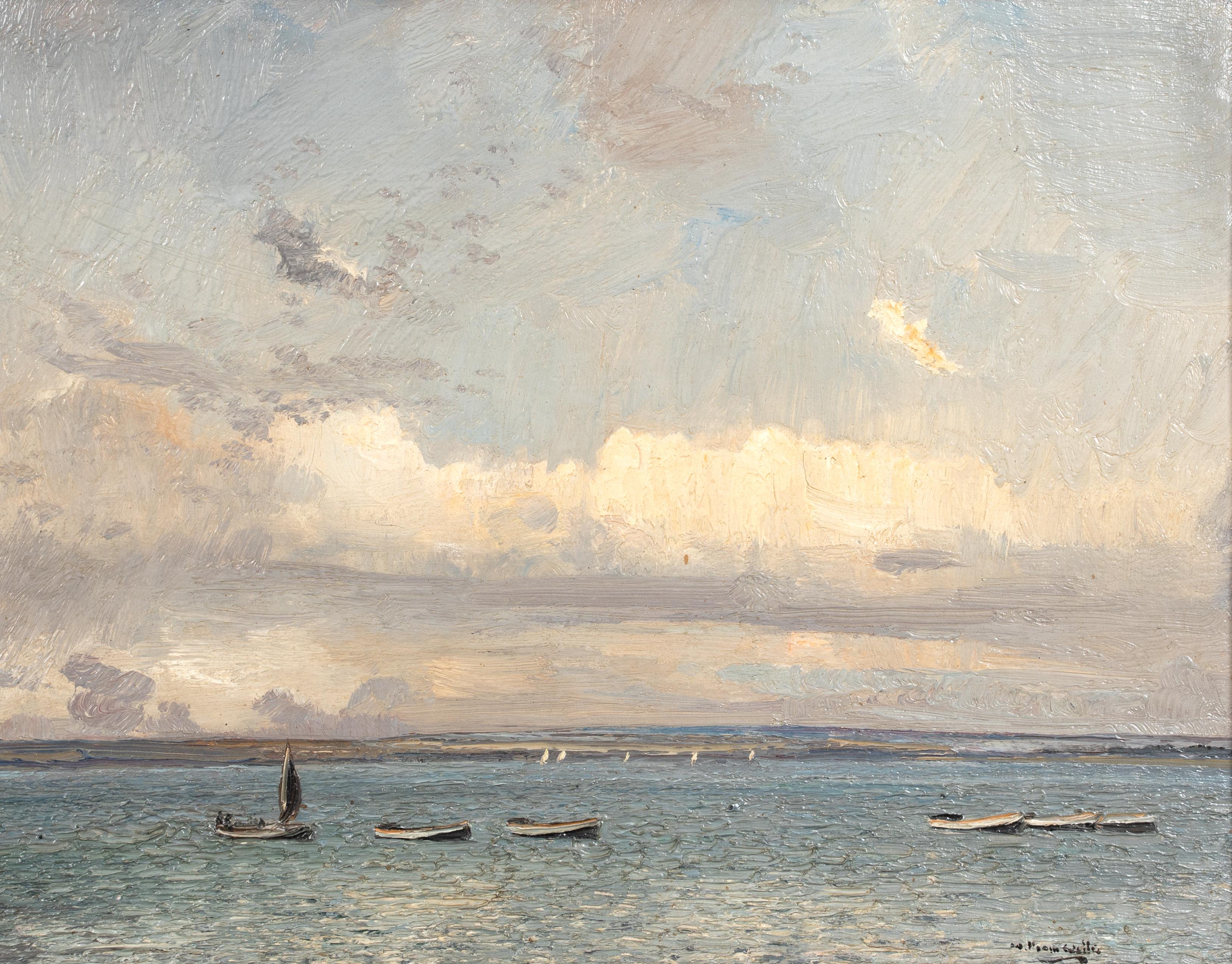 Vista costiera scozzese, circa 1900

di WILLIAM PAGE ATKINSON WELLS (1872-1923)

Scena costiera scozzese del 1900 circa, olio su tavola di William Page Atkinson Wells. Esempio di buona qualità e condizione dell'opera del famoso pittore noto per i