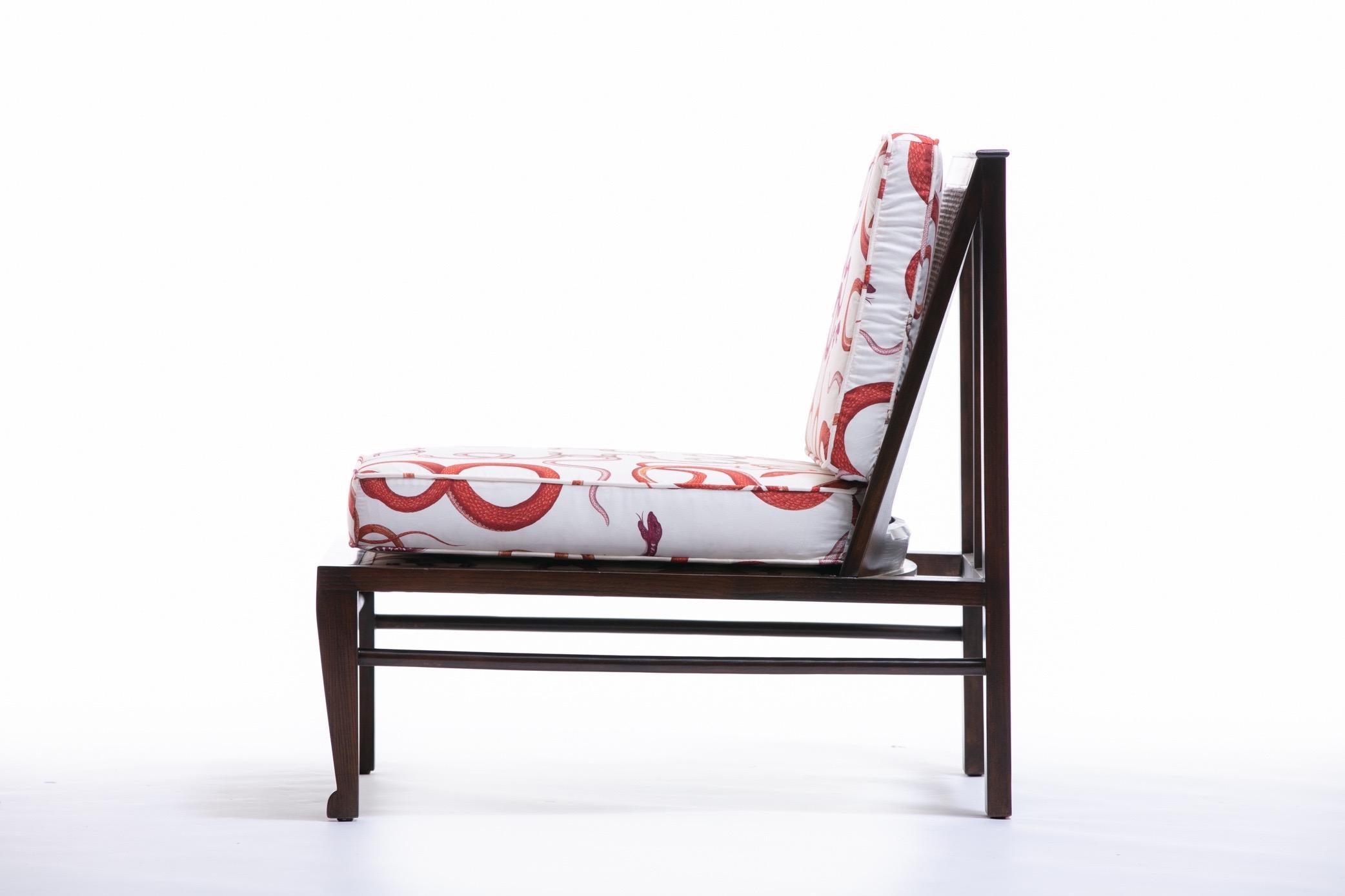 William Pahlmann Thebes Chairs with Snake Fabric, circa 1964 For Sale 5
