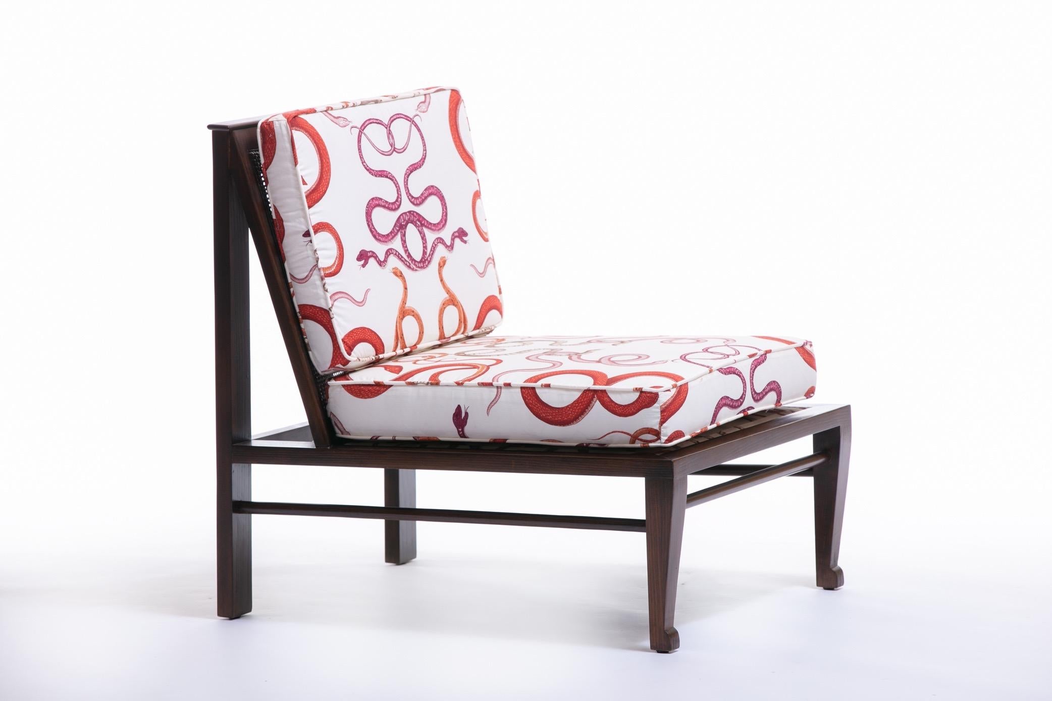 William Pahlmann Thebes Chairs with Snake Fabric, circa 1964 For Sale 6