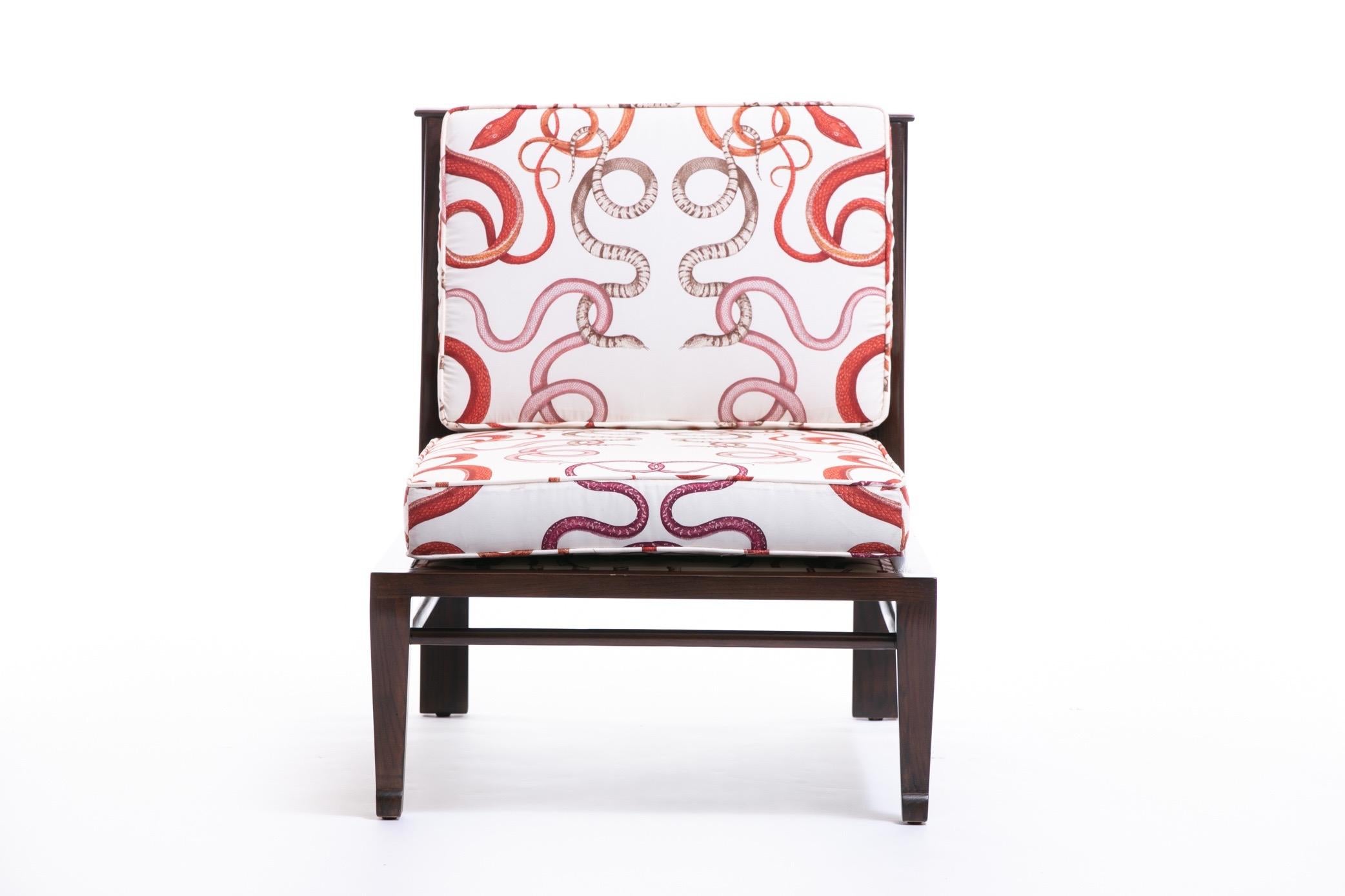 William Pahlmann Thebes Chairs with Snake Fabric, circa 1964 For Sale 9