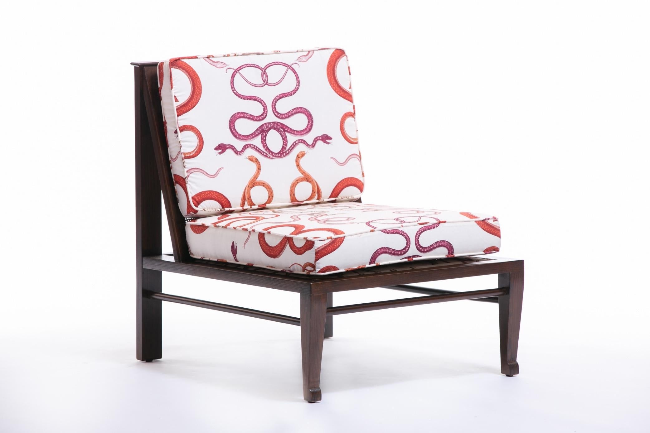 William Pahlmann Thebes Chairs with Snake Fabric, circa 1964 For Sale 1