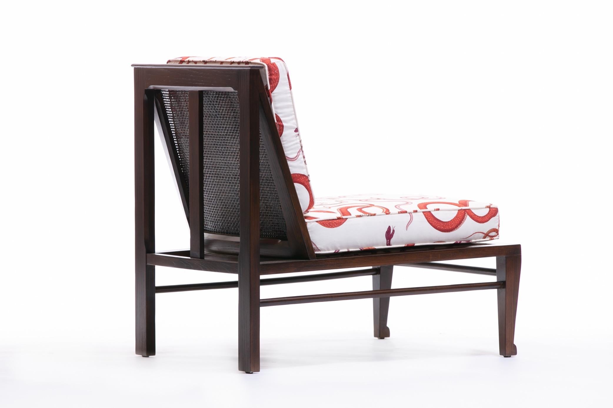 William Pahlmann Thebes Chairs with Snake Fabric, circa 1964 For Sale 3