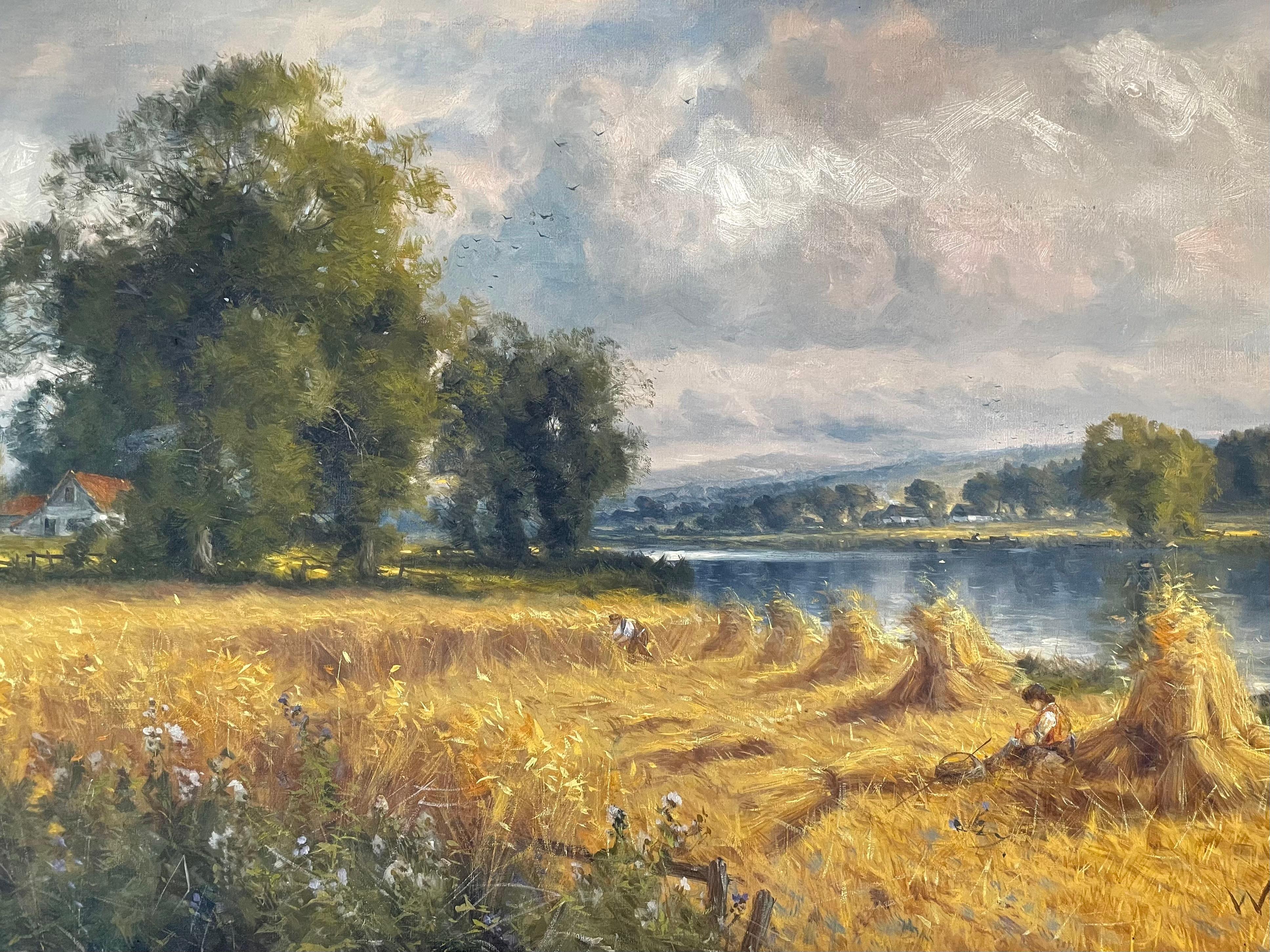 Thames Cornfield - Painting by William Paton Burton