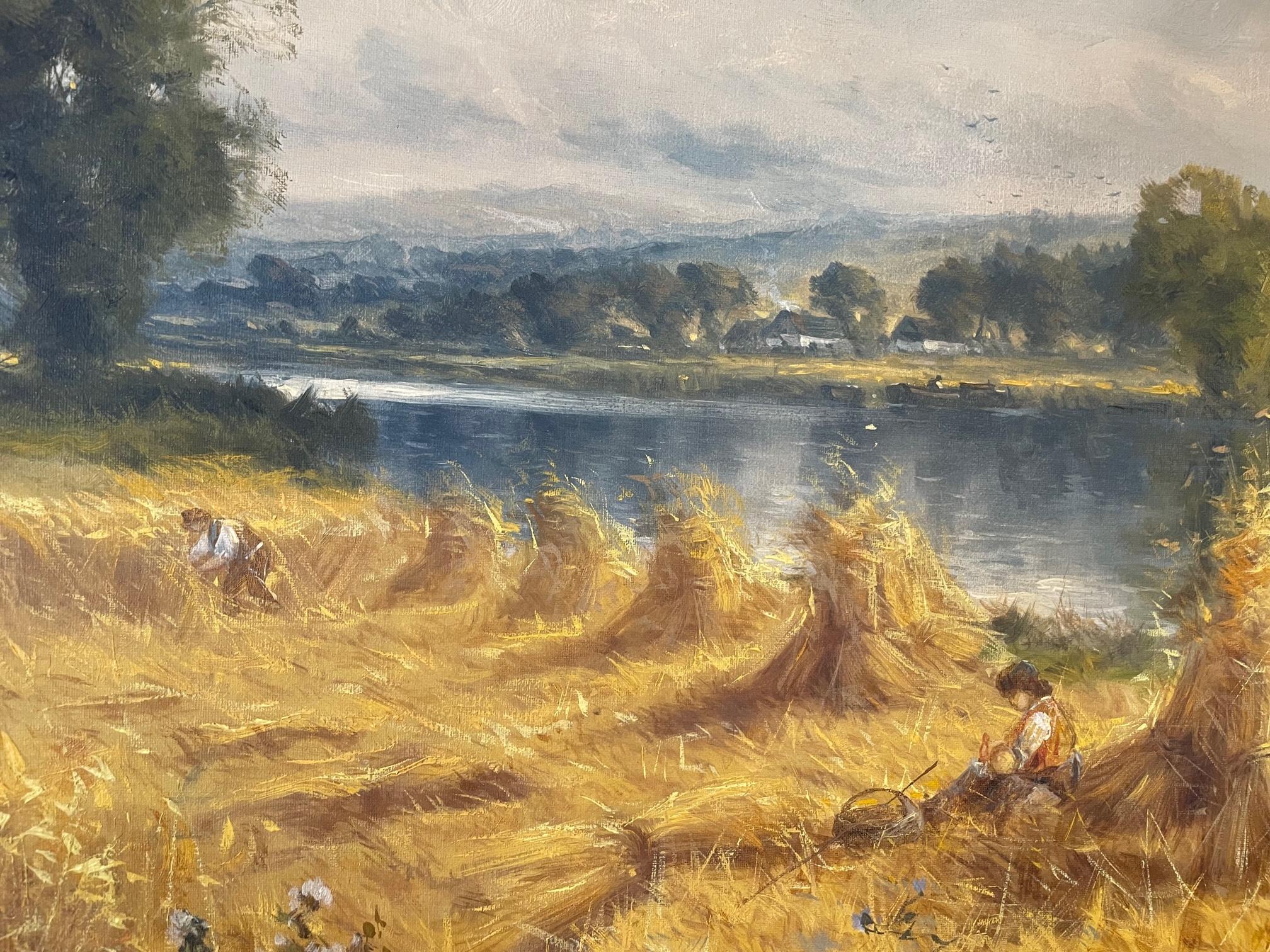Themse Kornfeld (Braun), Landscape Painting, von William Paton Burton